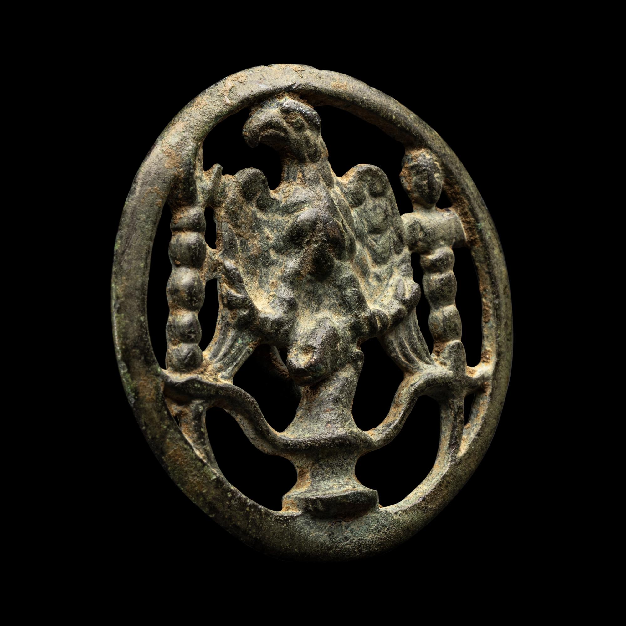 A Roman Bronze Phalera with Eagle
