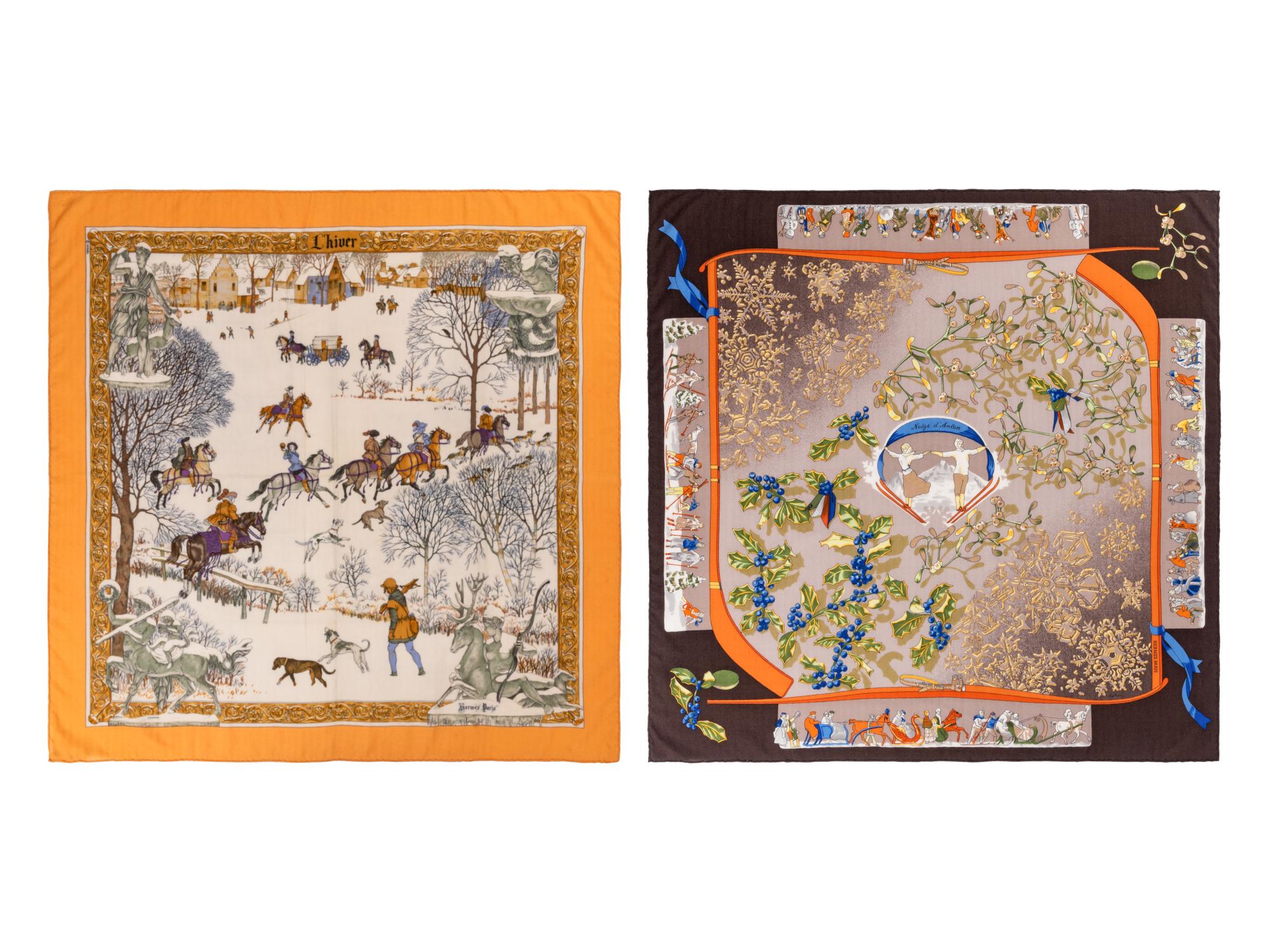 Two Hermès Cashmere/Silk Scarves