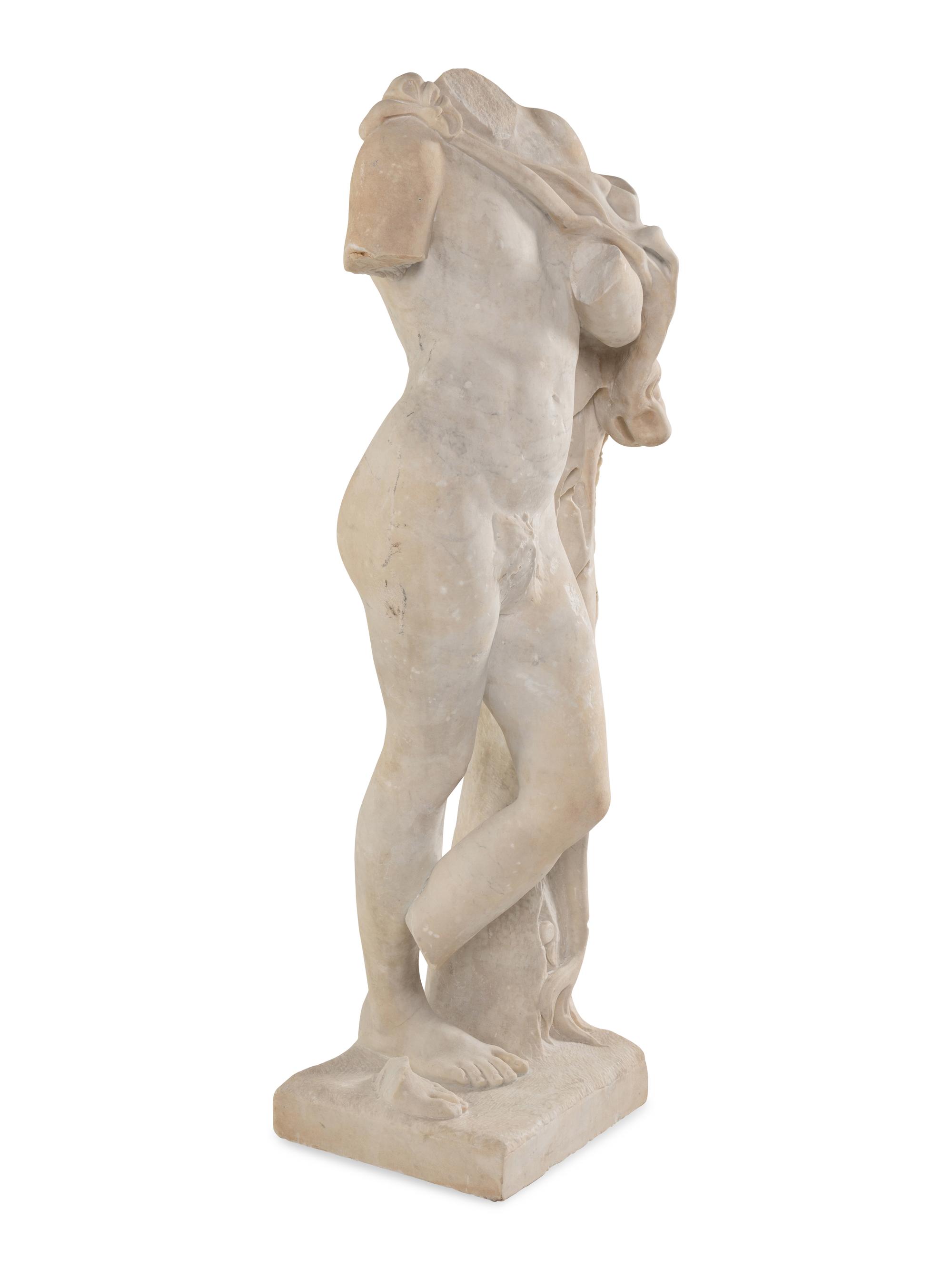 A Grand Tour Carved Marble Figure of Dionysus