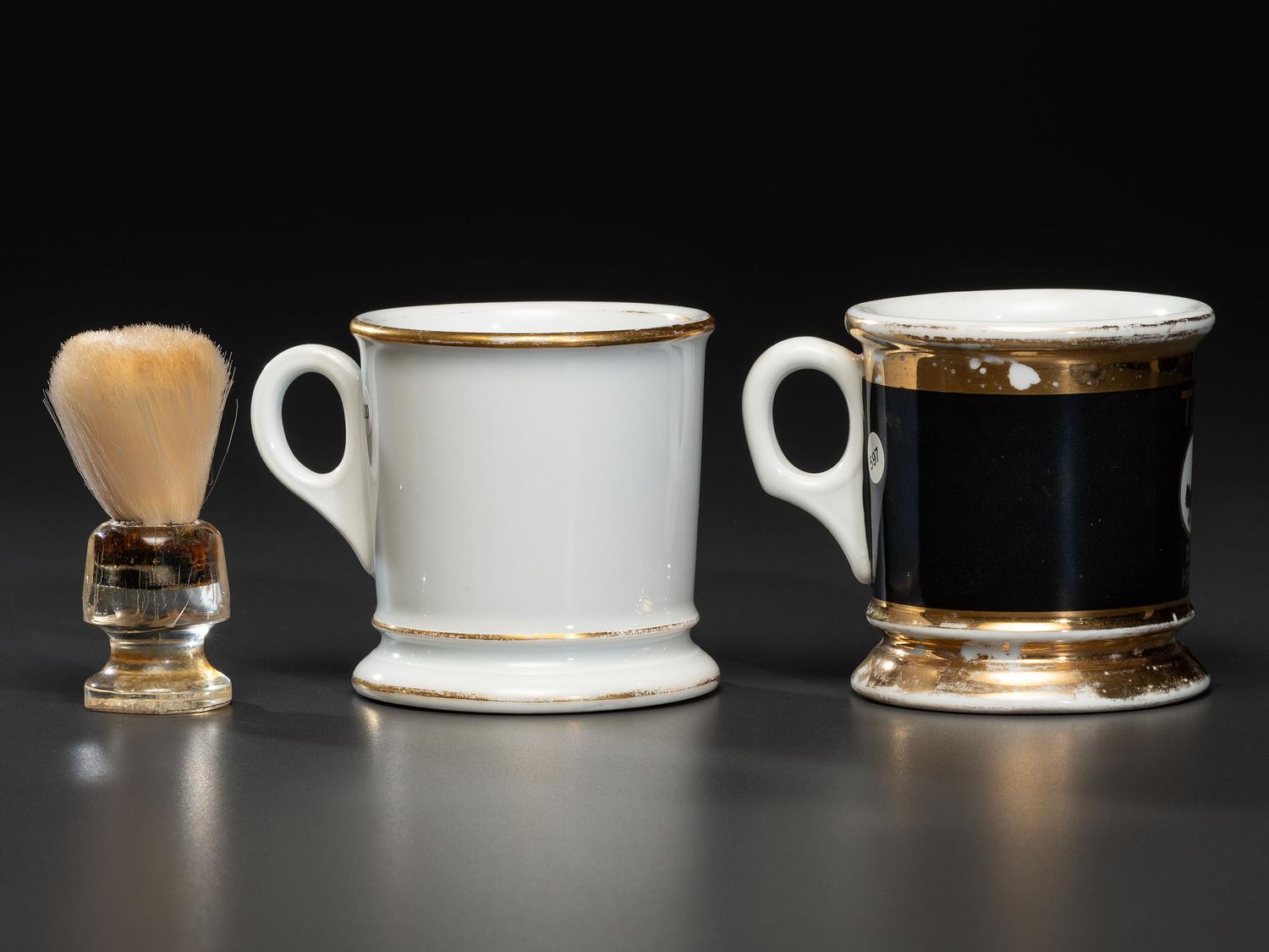 Two Fraternal Porcelain Shaving Mugs