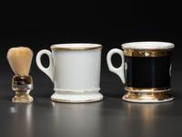 Two Fraternal Porcelain Shaving Mugs