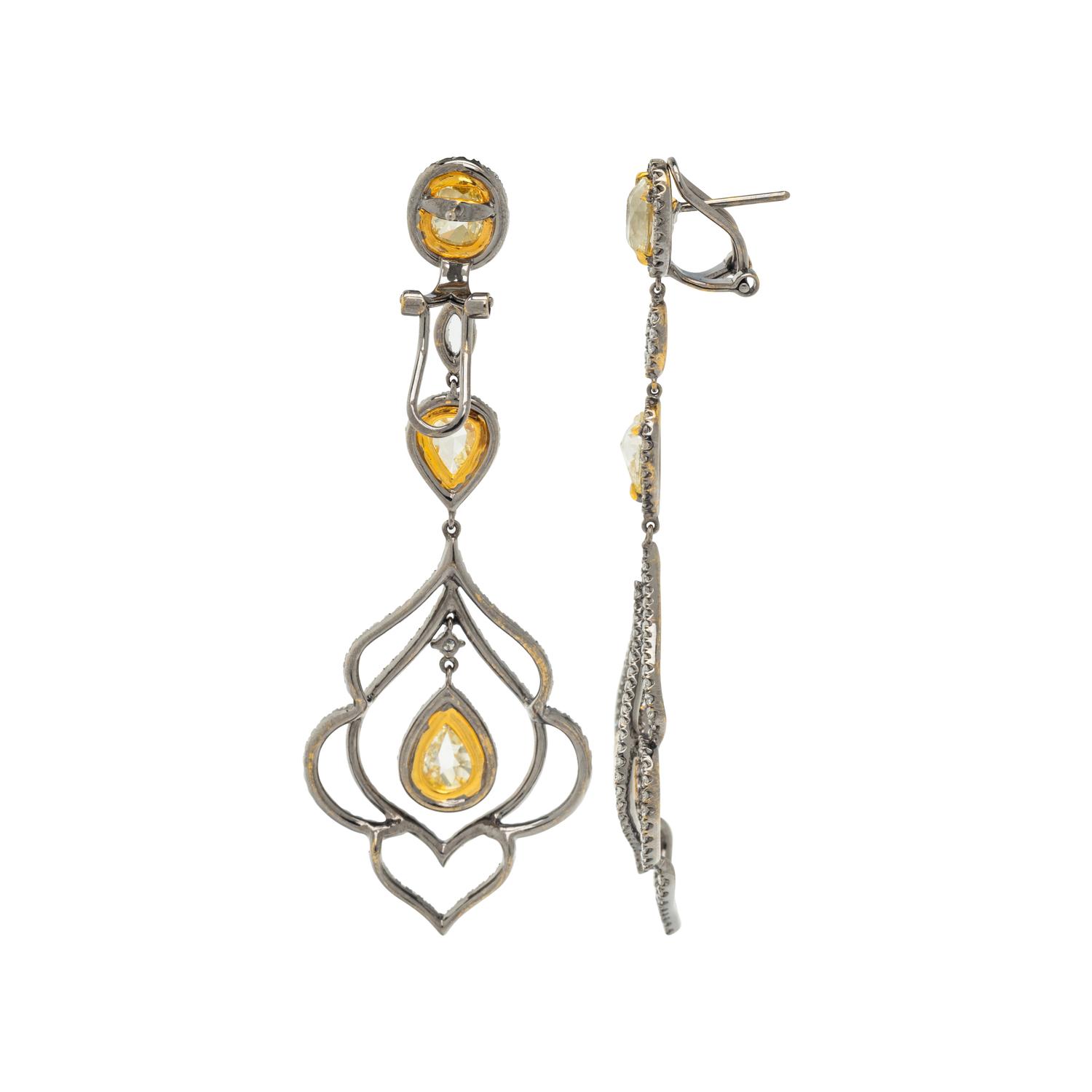 DIAMOND AND COLORED DIAMOND EARCLIPS