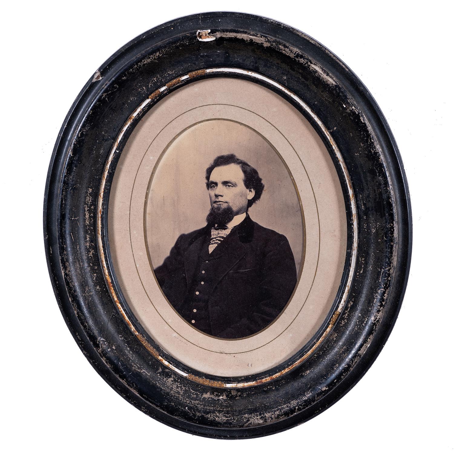 [EARLY PHOTOGRAPHY - PORTRAITURE]. A group of 11 framed portraits featuring male and female subjects highlighted by full plate tintype by Jacobs of New Orleans, including: