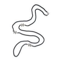 Chanel, Black Bead 'CC' Logo Necklace
