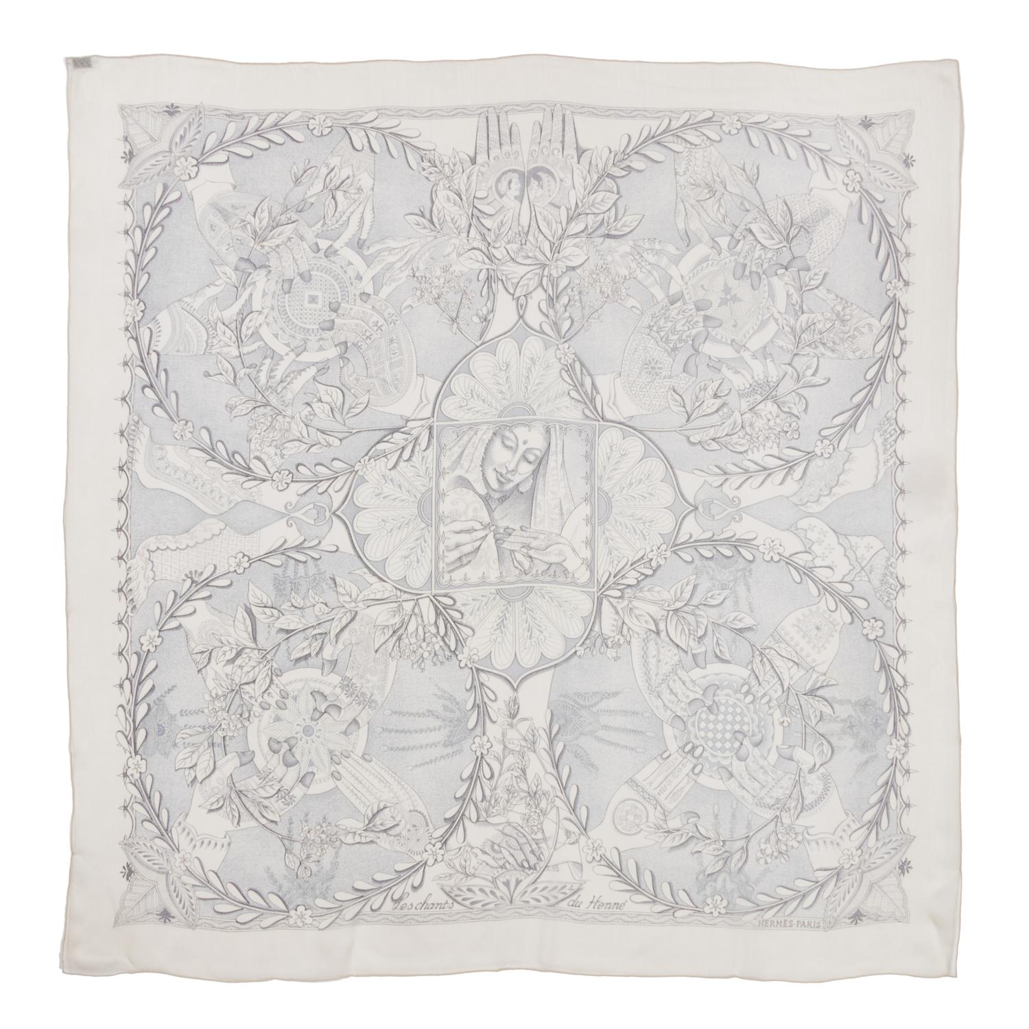 Four Hermès 90cm Silk Chiffon Scarves