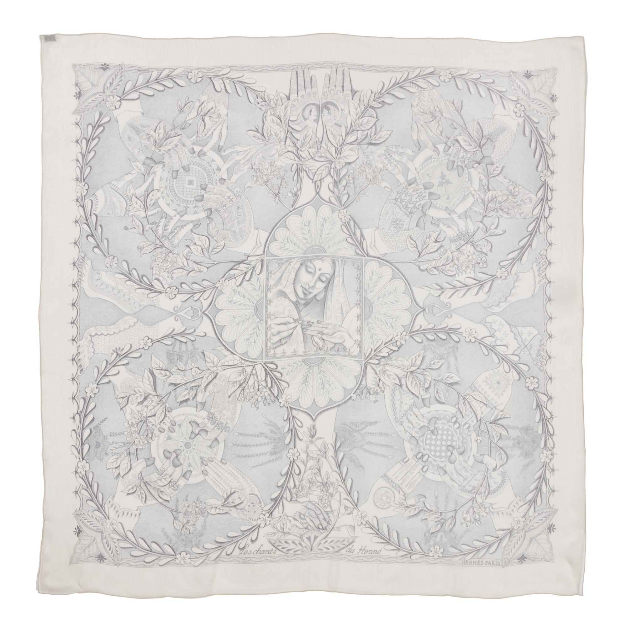 Four Hermès 90cm Silk Chiffon Scarves