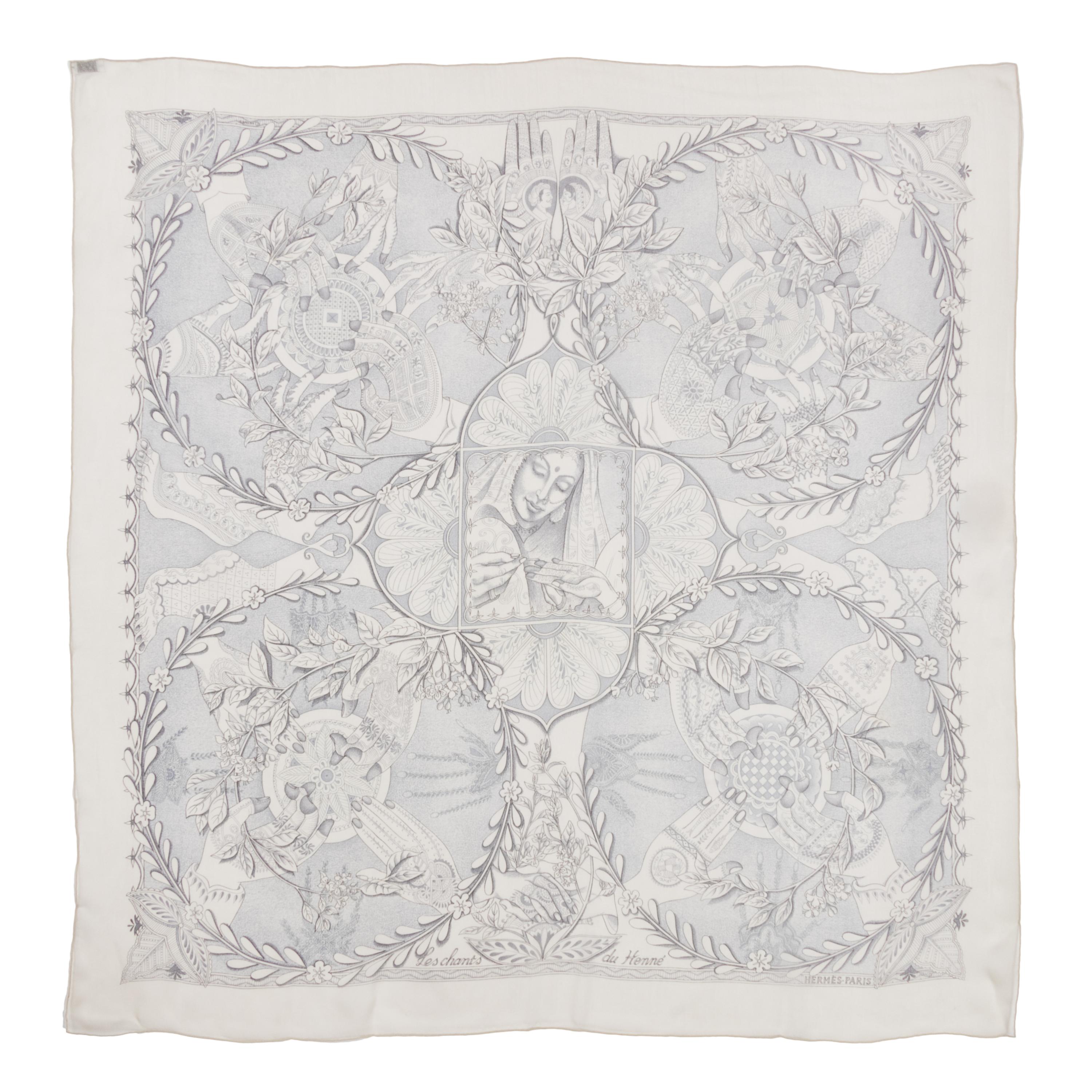 Four Hermès 90cm Silk Chiffon Scarves