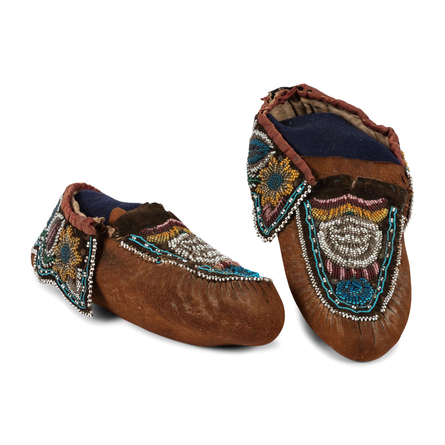 Haudenosaunee Beaded Hide Moccasins