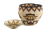 A Large Hopi Pictorial Basket Height of the first 9 1/2 x diameter 11 inches.