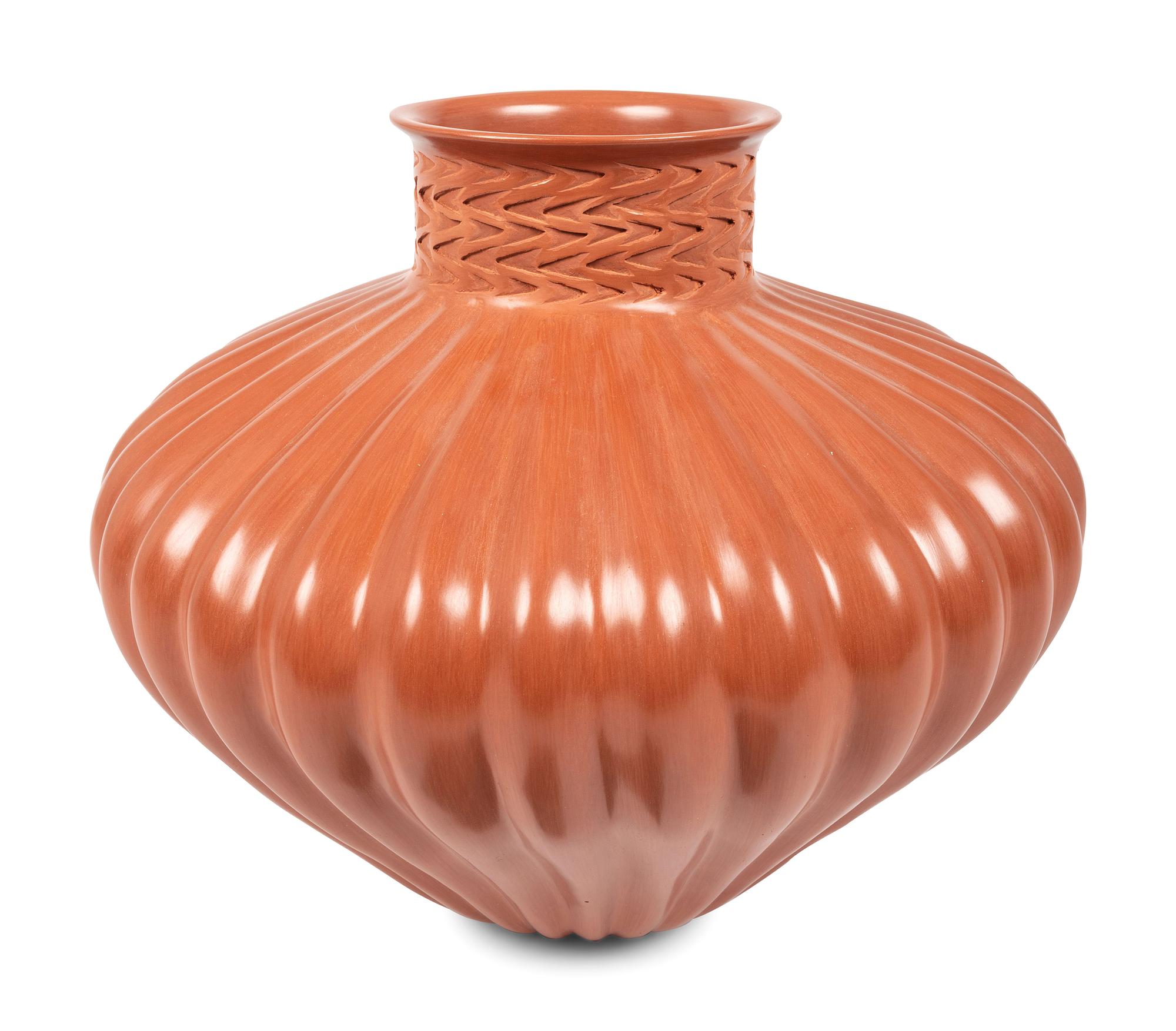 Redware Melon Pottery Jar