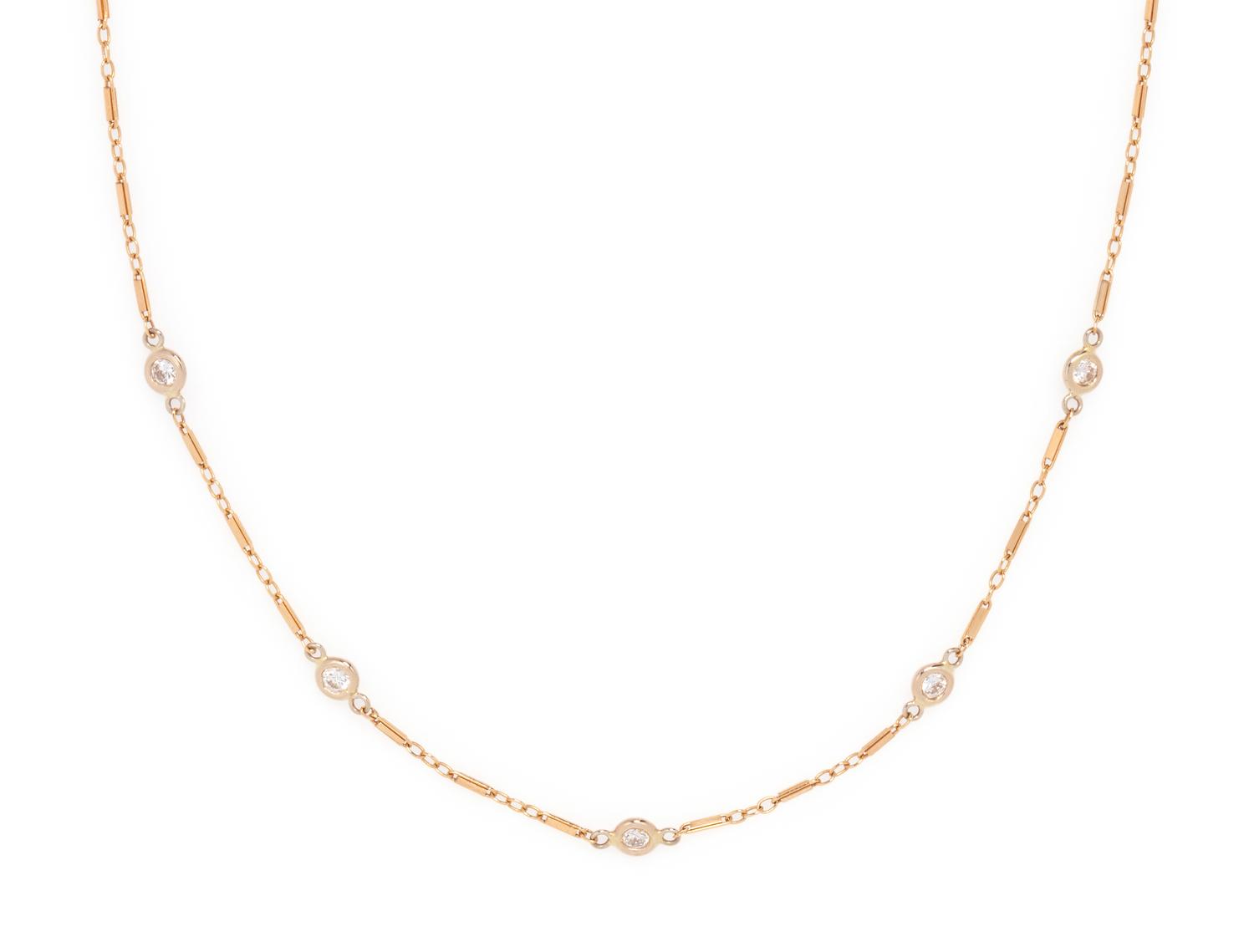 YELLOW GOLD AND DIAMOND NECKLACE