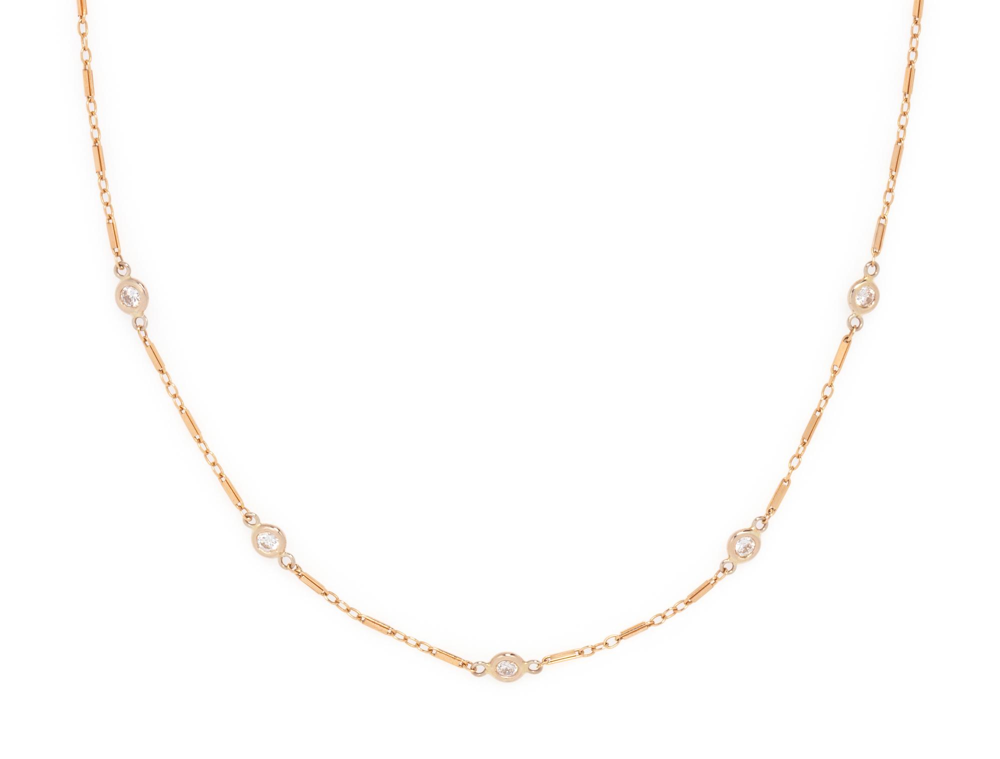 YELLOW GOLD AND DIAMOND NECKLACE
