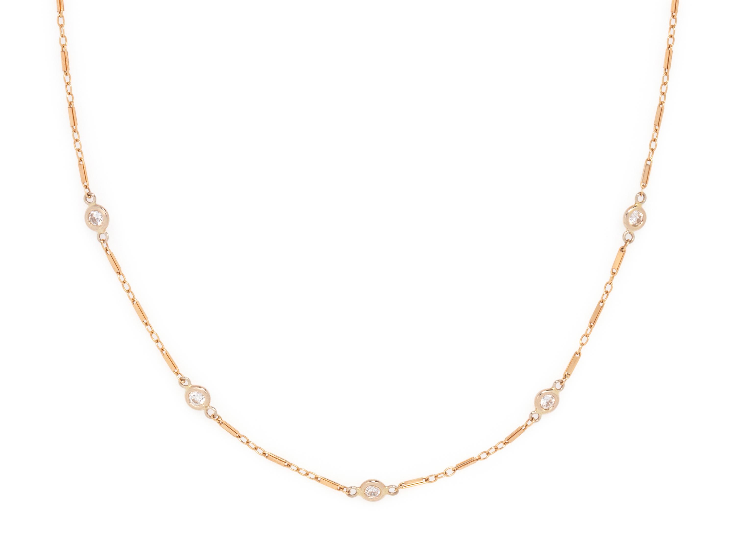 YELLOW GOLD AND DIAMOND NECKLACE