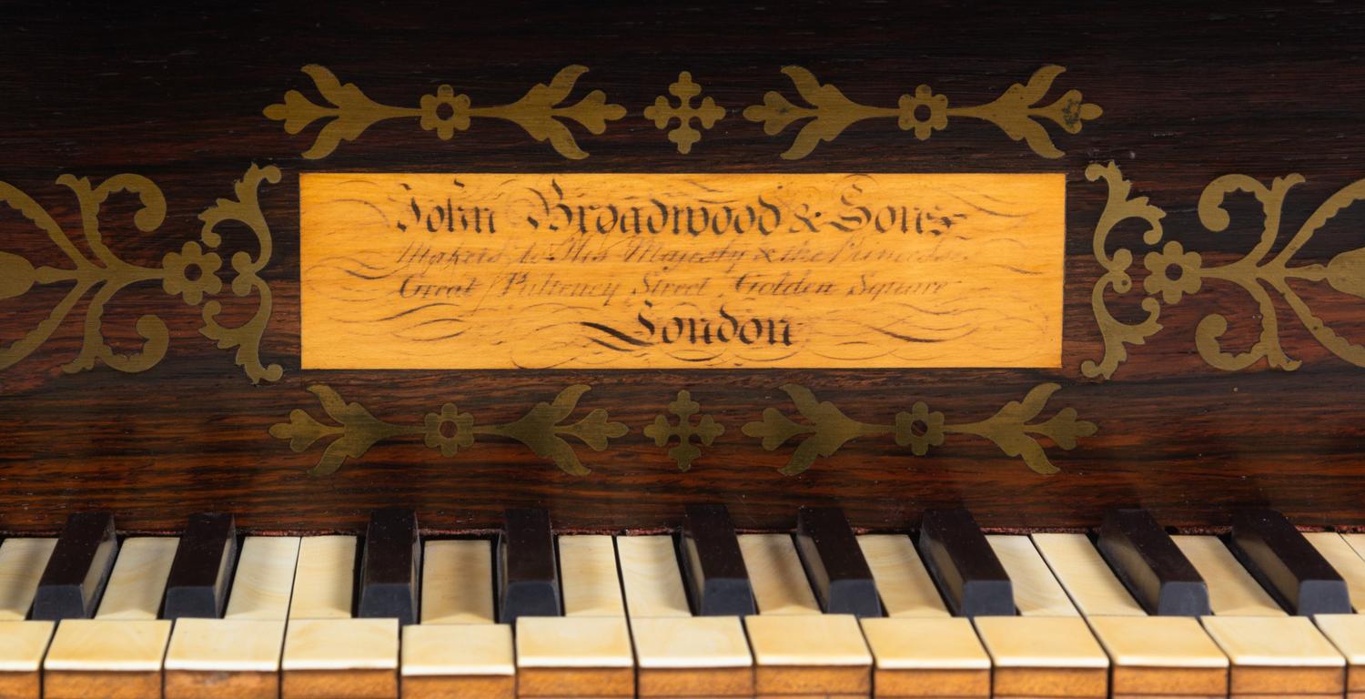 A Regency Brass-Inlaid Rosewood Clavicytherium