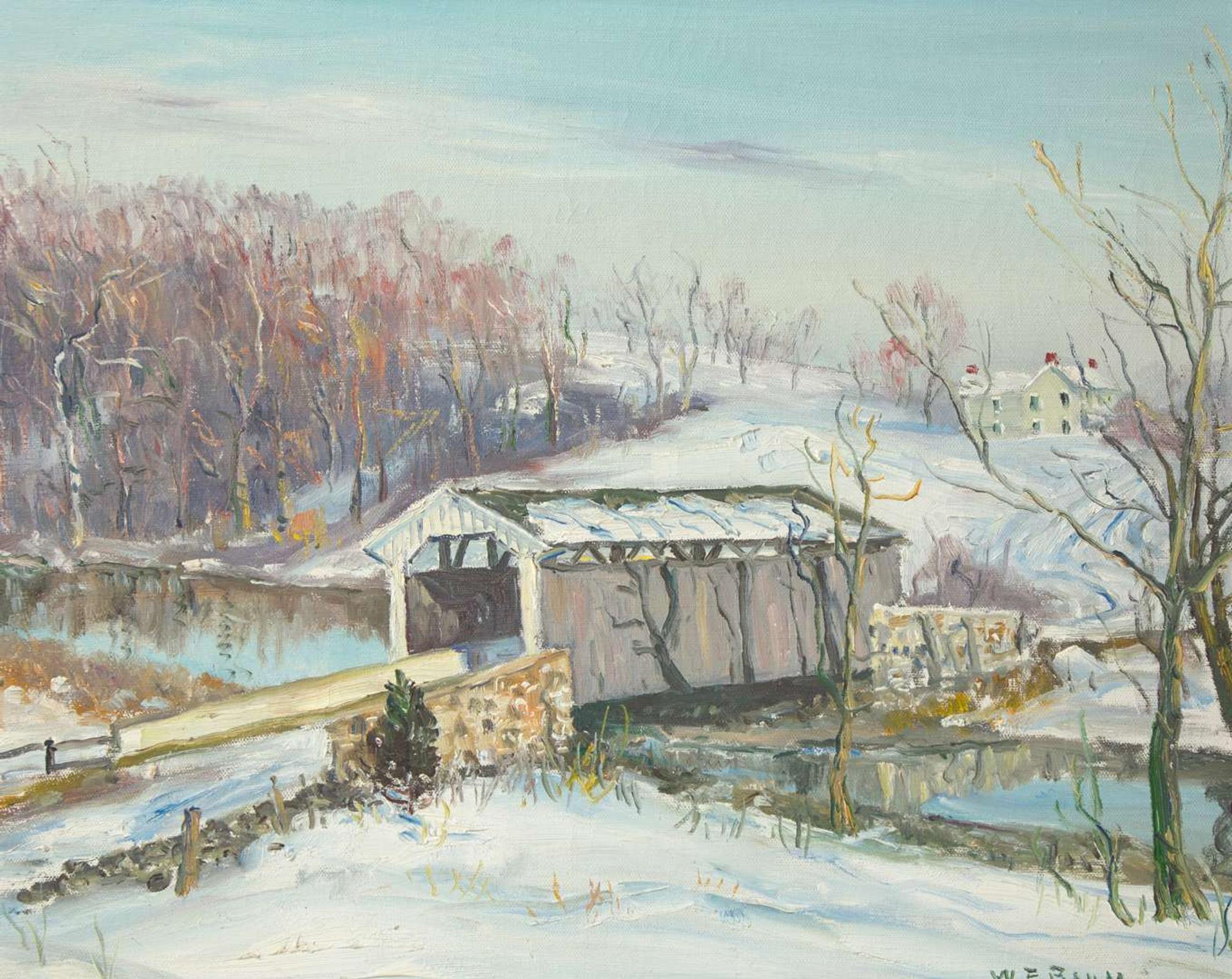 Walter Emerson Baum (American 1884–1956) - Covered Bridge in Winter