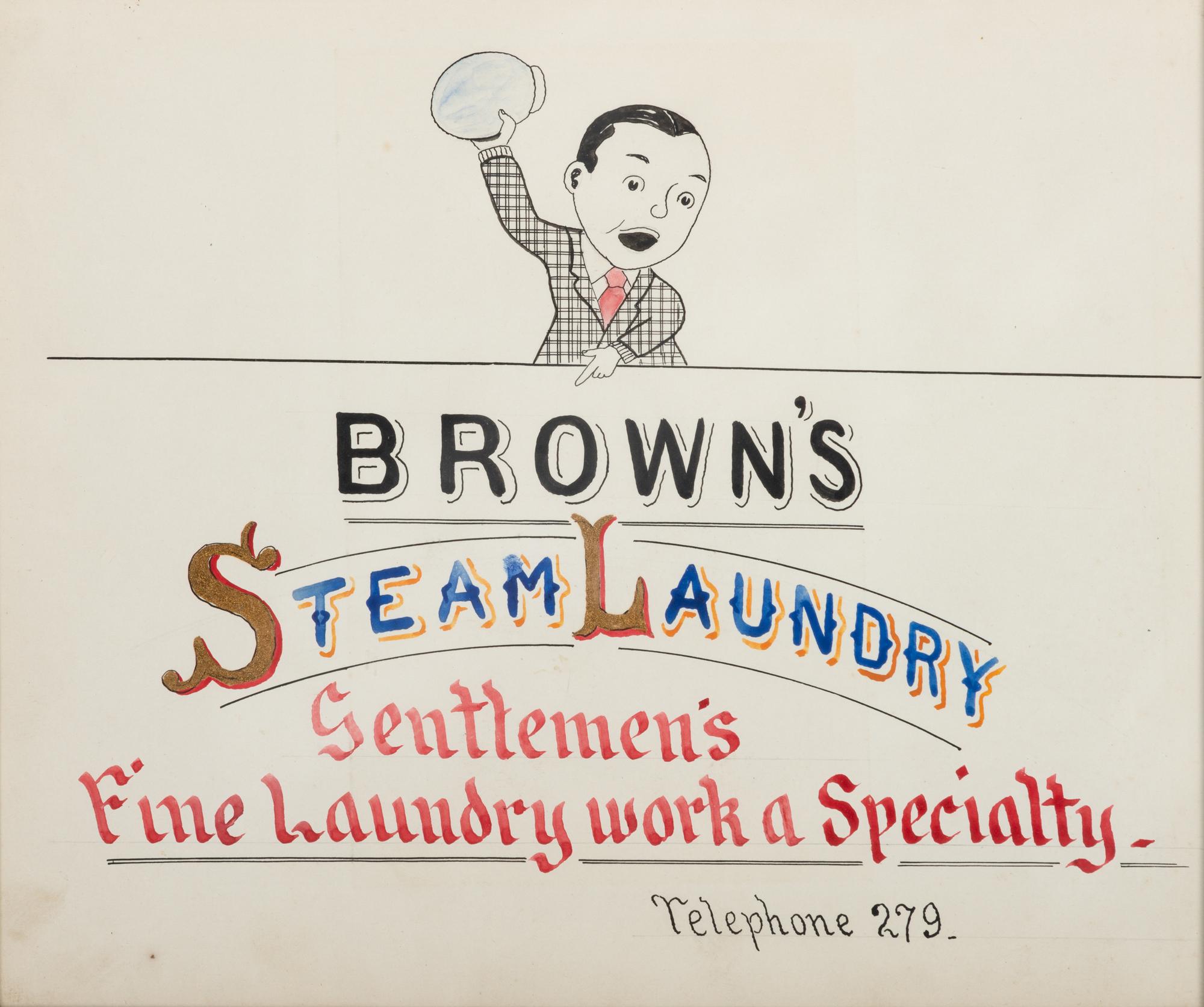 Five Framed Specialty Shop Advertising Hand Colored Prints and Watercolors