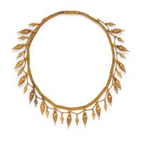 ARCHAEOLOGICAL REVIVAL, YELLOW GOLD FRINGE NECKLACE