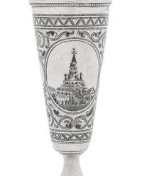 A Set of Eight Russian Niello Silver Cordials