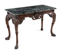 A George II Style Mahogany and Marble Top Console Table