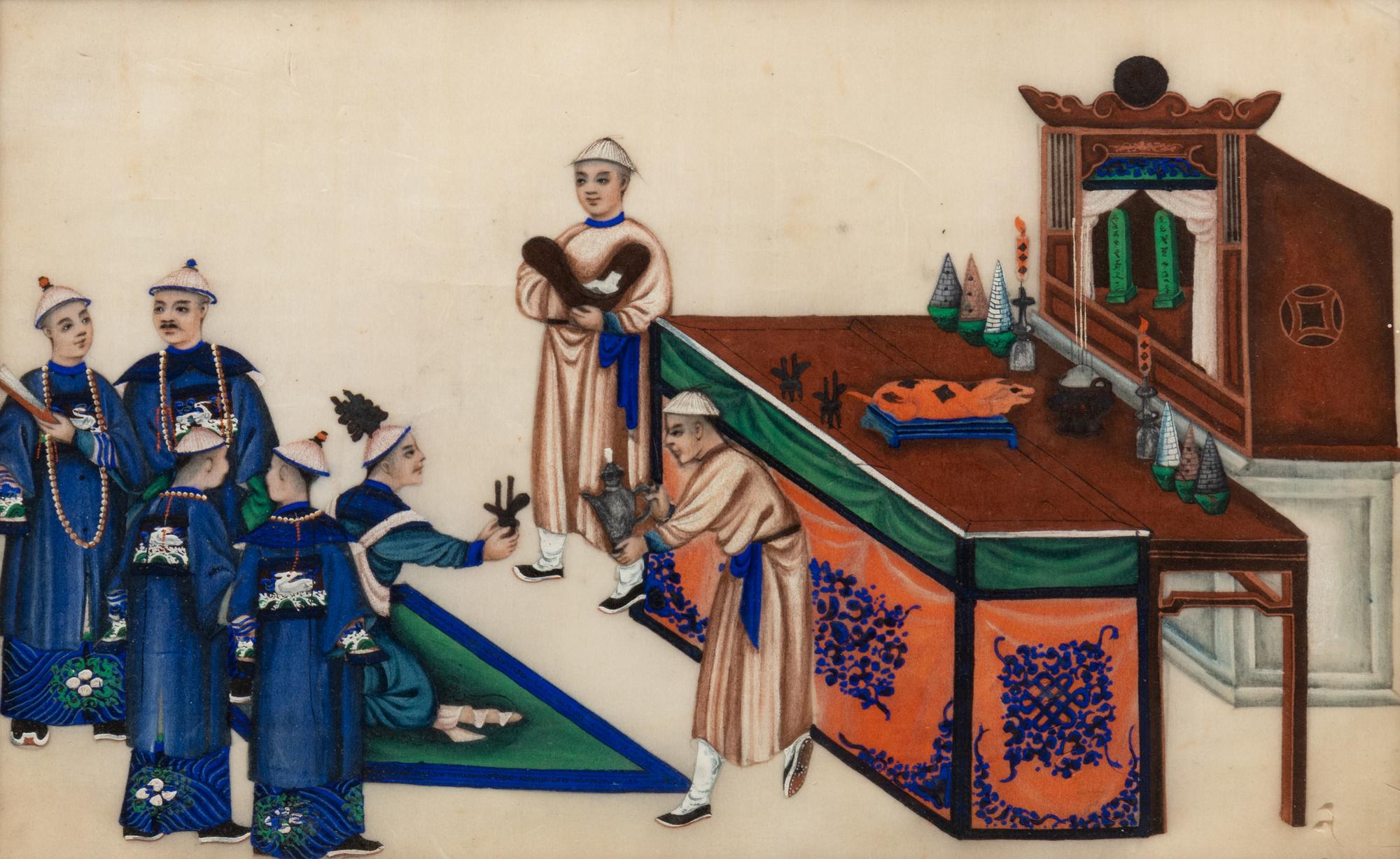 A Group of Twelve Chinese Export Pith Paintings