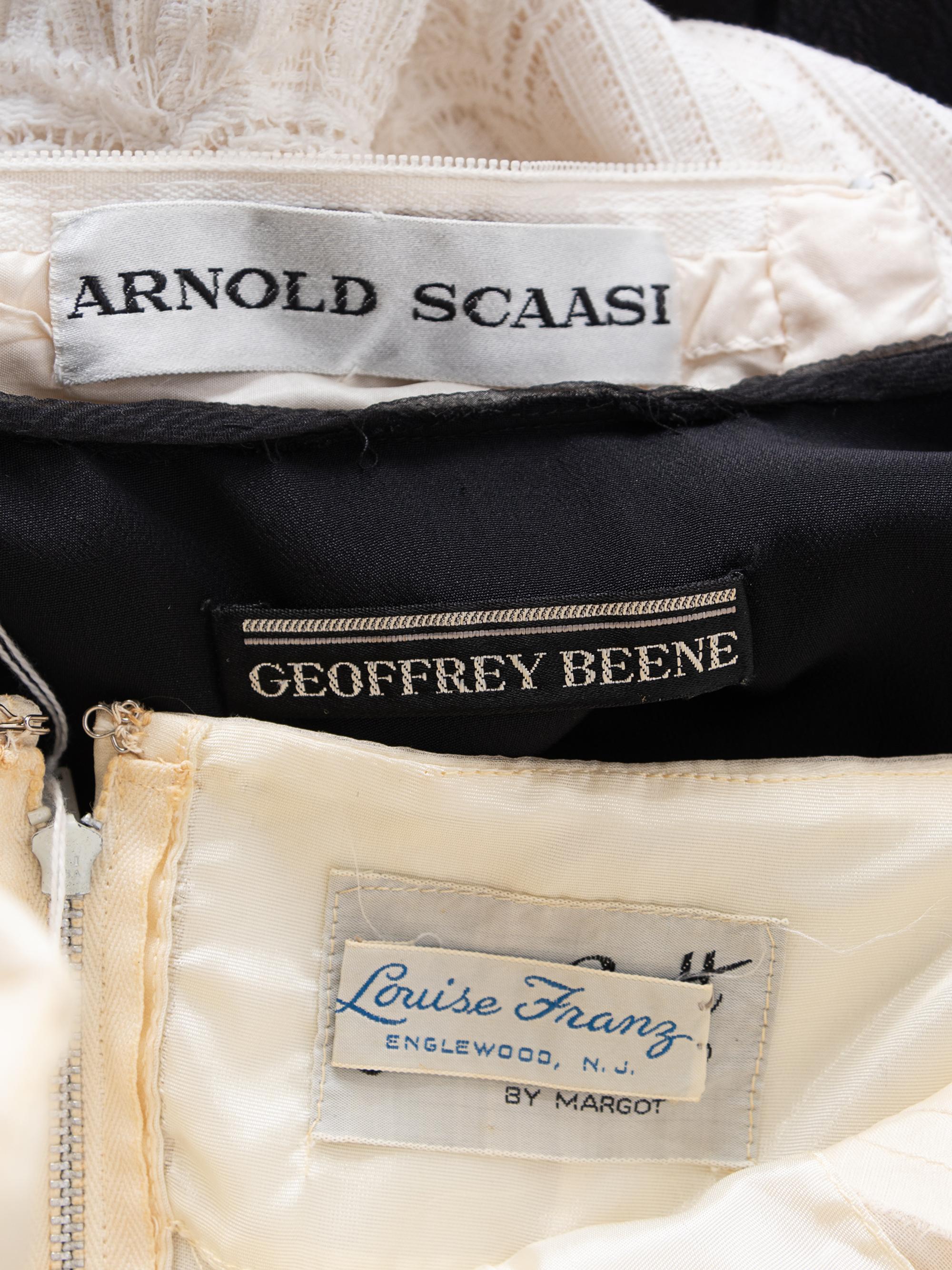 Three Vintage Designer Dresses, 1960-70s: Arnold Scaasi, Jeanne Scott by Margot & Geoffrey Beene