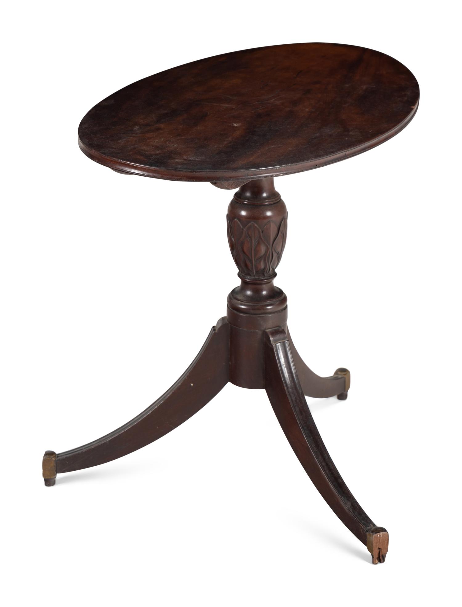 A Federal Tilt Top Mahogany Candlestand