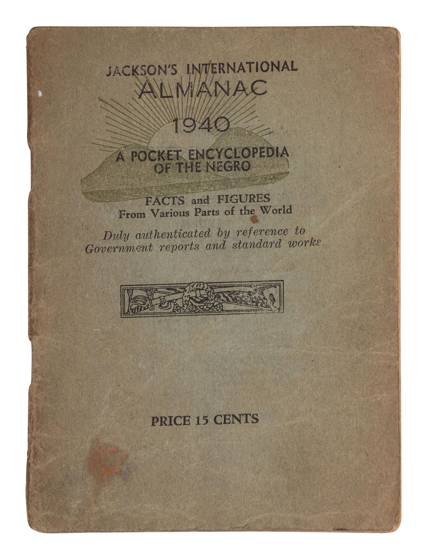 JACKSON, Samuel L., ed. Jackson's International Almanac: A Pocket Encyclopedia of the Negro . [New York]: [Vanguard], [1940].