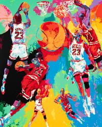 A Michael Jordan and LeRoy Neiman Signed Autograph 1991 Serigraph