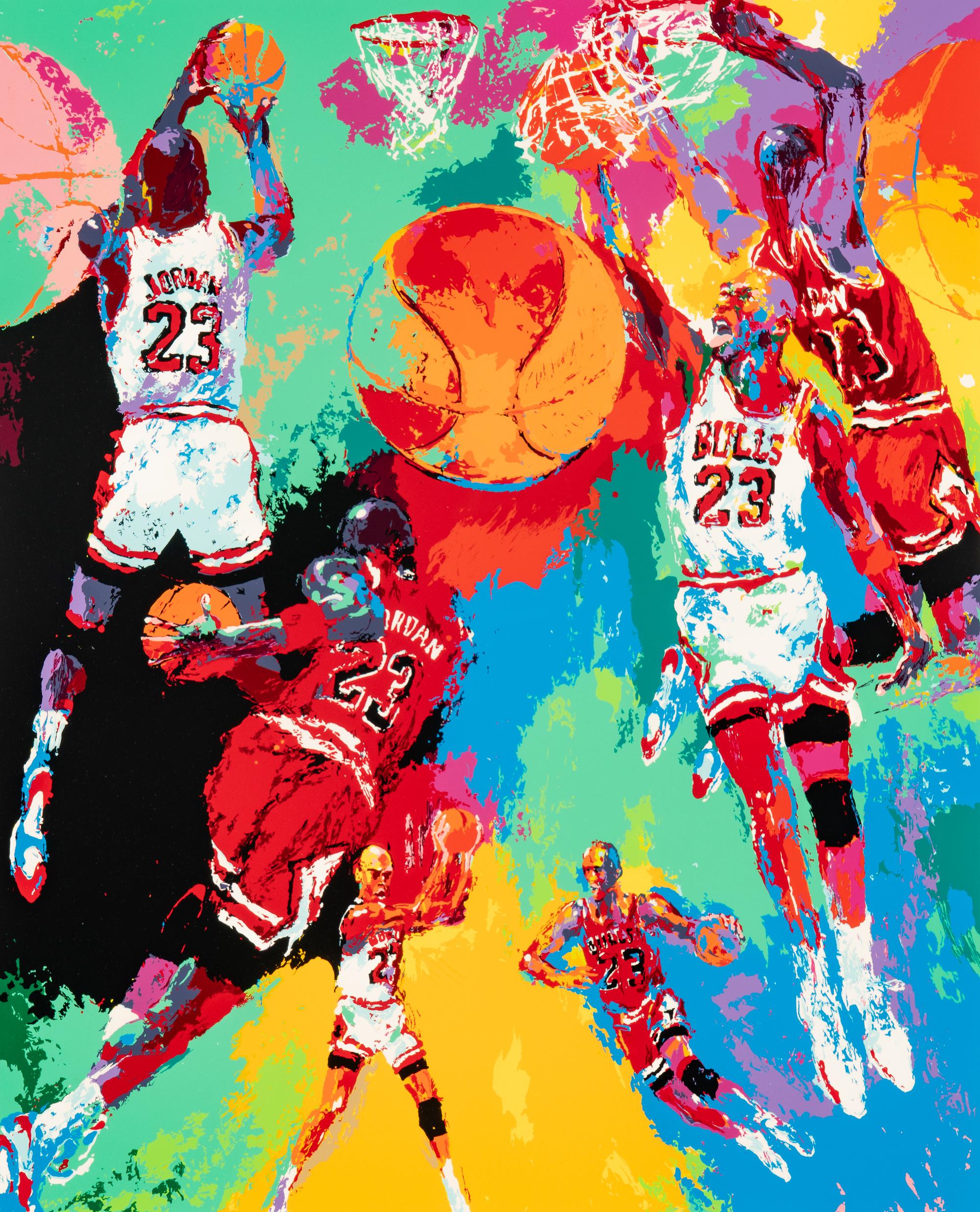 A Michael Jordan and LeRoy Neiman Signed Autograph 1991 Serigraph
