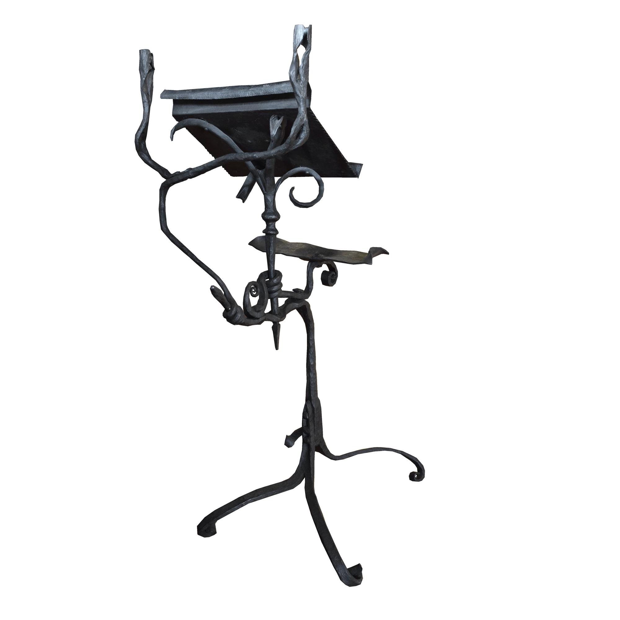 A Wrought Iron Book Stand 30" W x 20" D x 53" H — Italy, 20th Century