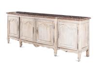A Louis XV Provincial White Painted Marble-Top Console Cabinet