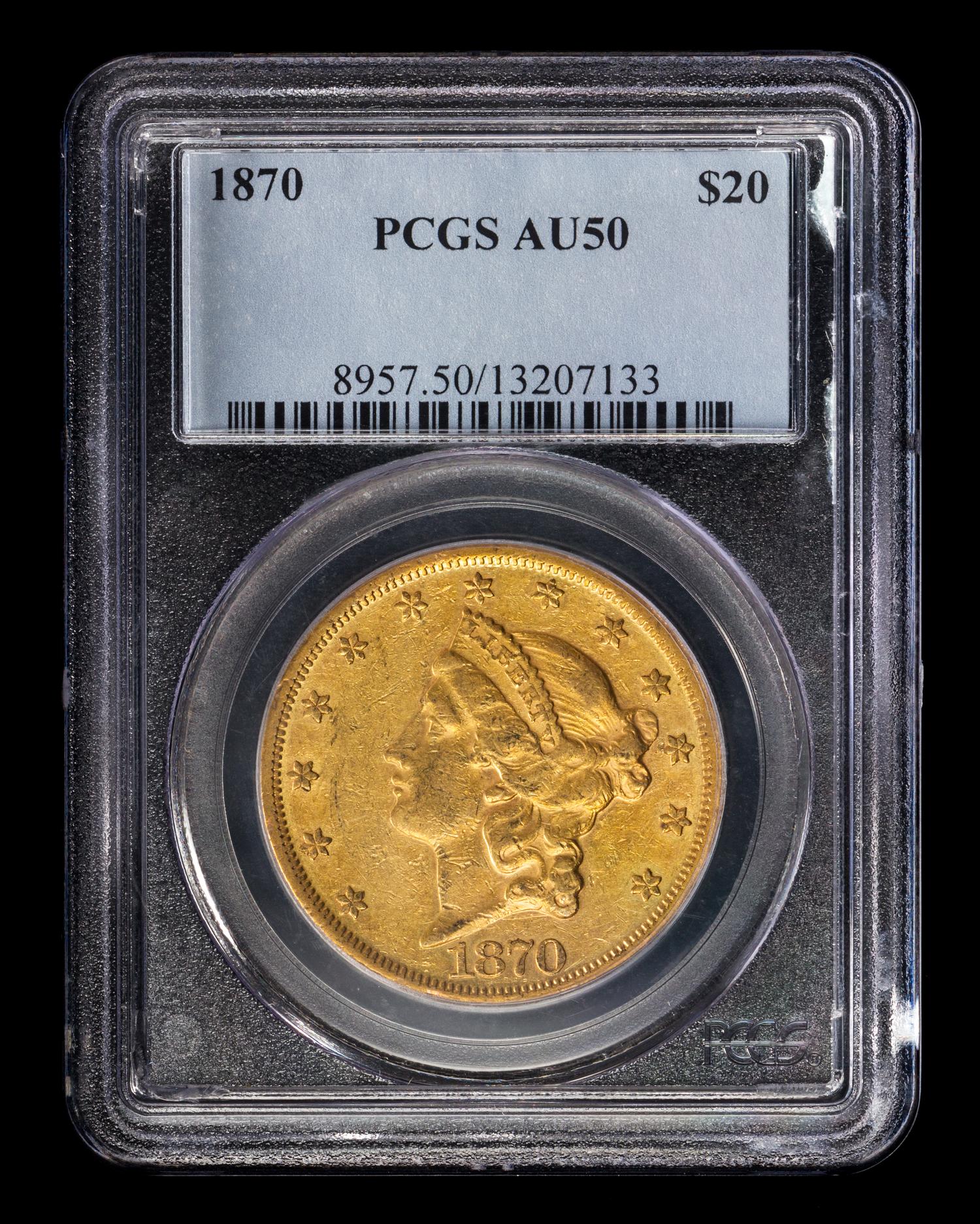 A United States 1870 Liberty Head $20 Gold Coin