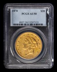 A United States 1870 Liberty Head $20 Gold Coin