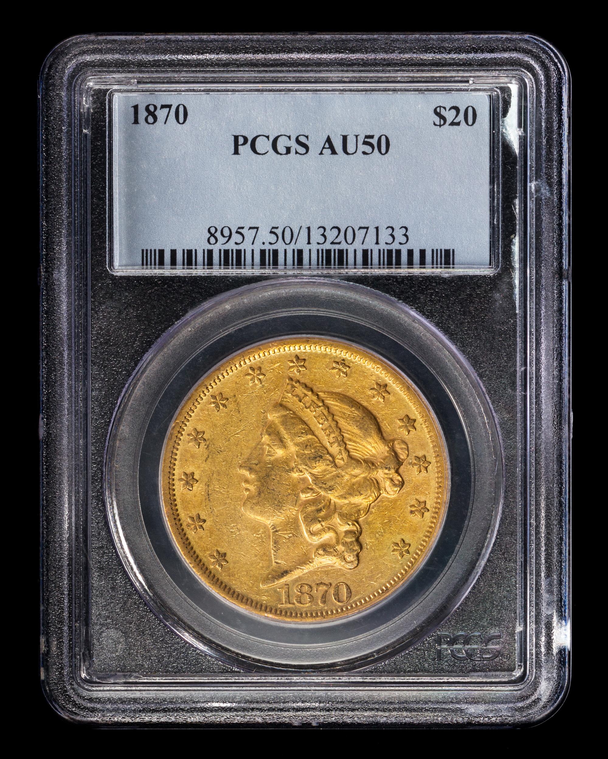 A United States 1870 Liberty Head $20 Gold Coin