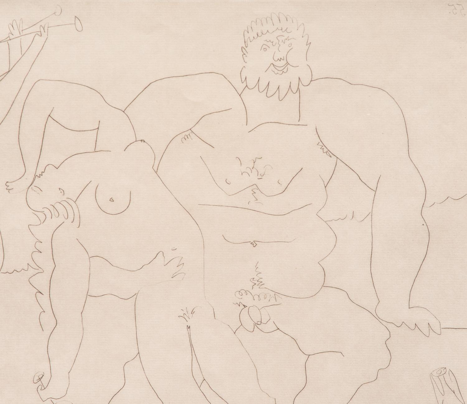 Homme nu avec femme ivre et jeune flûtiste, 1953; printed 1961