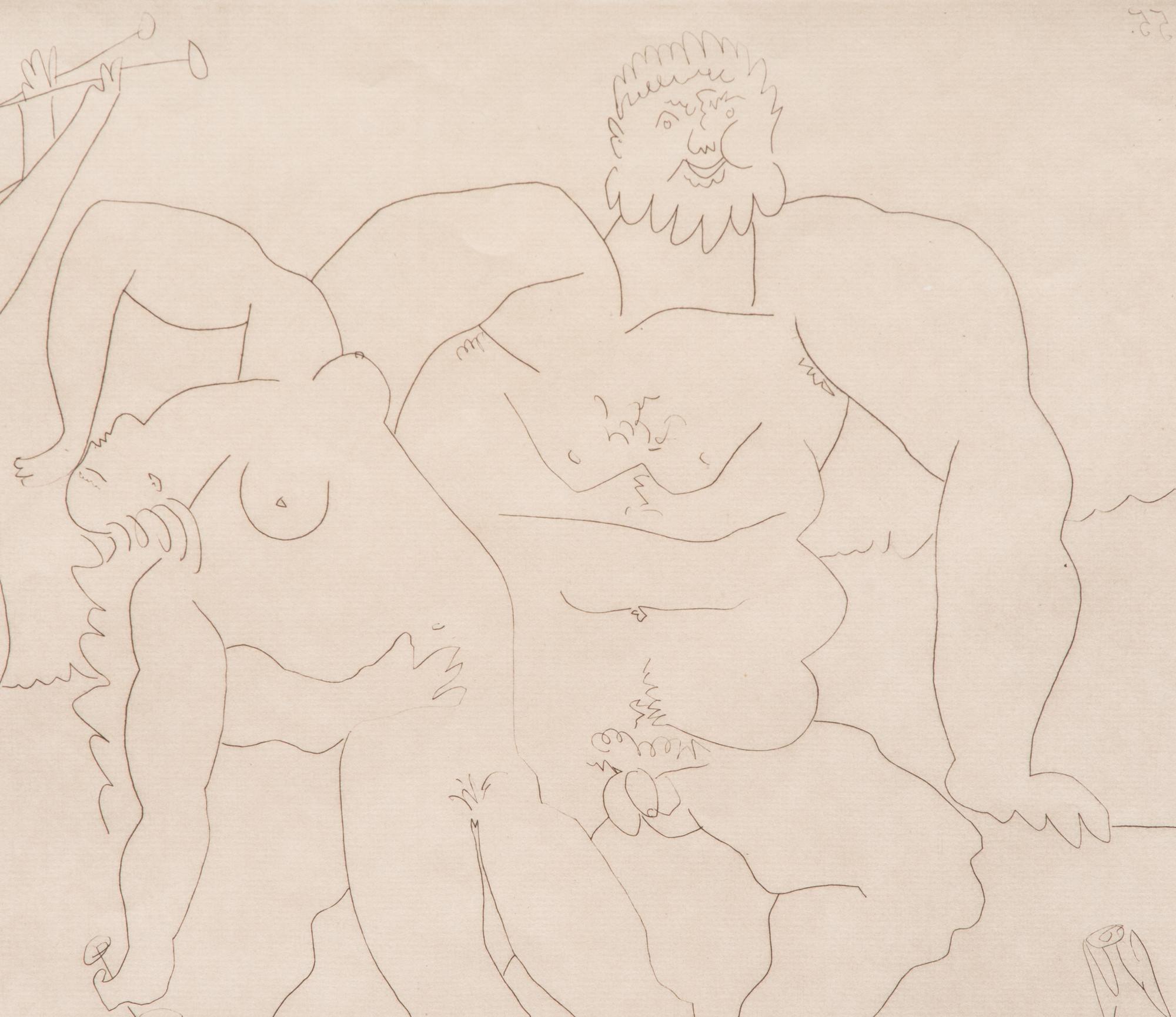 Homme nu avec femme ivre et jeune flûtiste, 1953; printed 1961