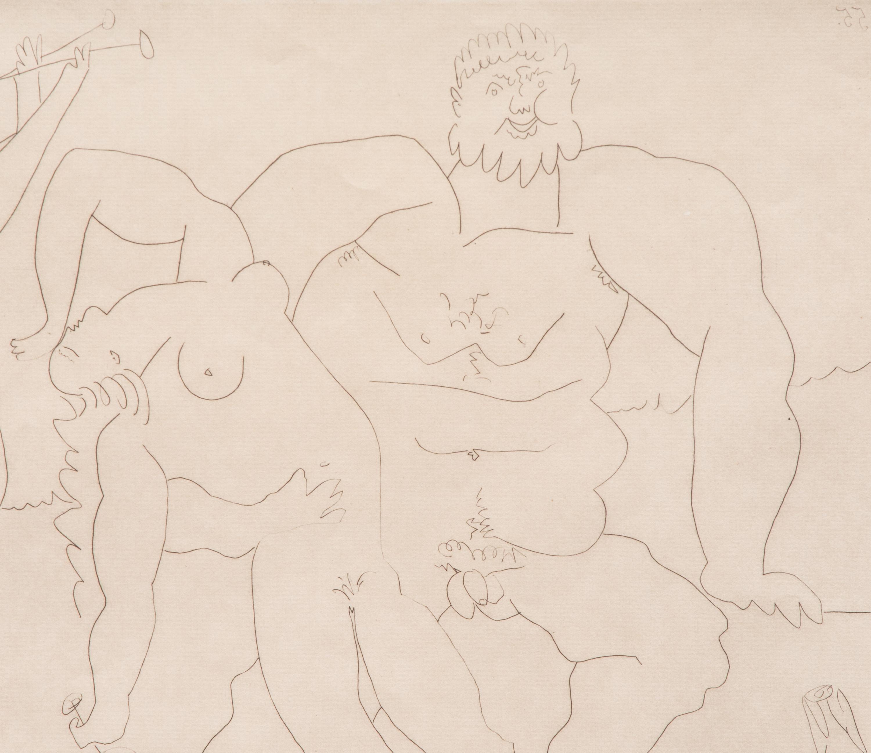 Homme nu avec femme ivre et jeune flûtiste, 1953; printed 1961