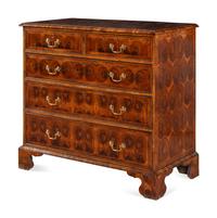 A William and Mary Style Oyster Walnut Chest of Drawers