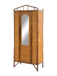 A Victorian Bamboo and Rattan Armoire