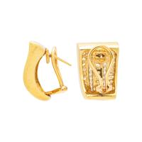 YELLOW GOLD AND DIAMOND RING AND EARRINGS