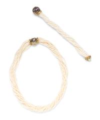 An 18 Karat Yellow Gold, Cultured Seed Pearl and Enamel Demi Parure, Merrin,