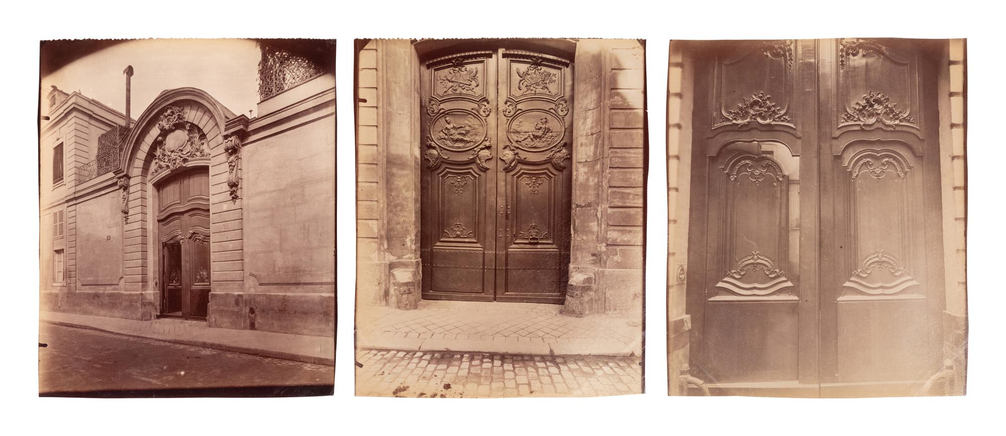 A group of three photographs ( Hôtel de la Comtess de Verrue, rue du Regard , 1899; Hôtel de Gouffier, rue de Varenne 56 , 1899-1900; Hôtel d'Argouges, rue Seguier 16 , 1900)