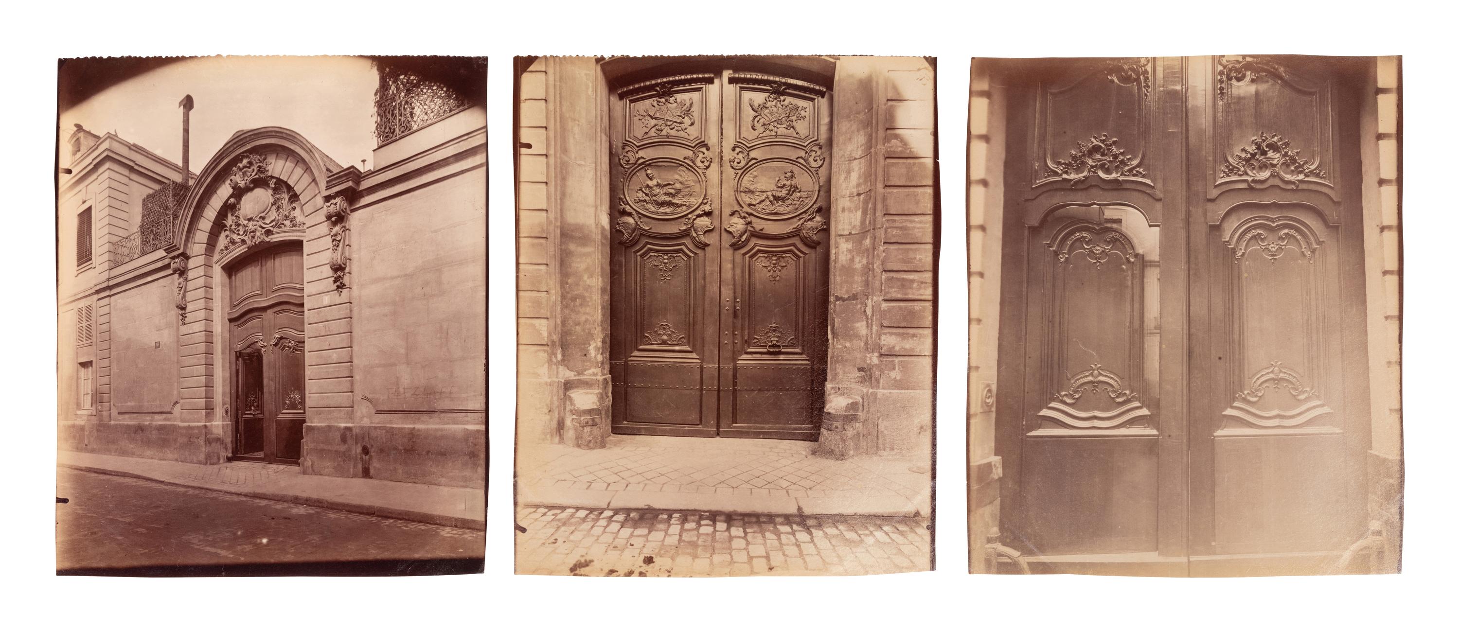 A group of three photographs ( Hôtel de la Comtess de Verrue, rue du Regard , 1899; Hôtel de Gouffier, rue de Varenne 56 , 1899-1900; Hôtel d'Argouges, rue Seguier 16 , 1900)