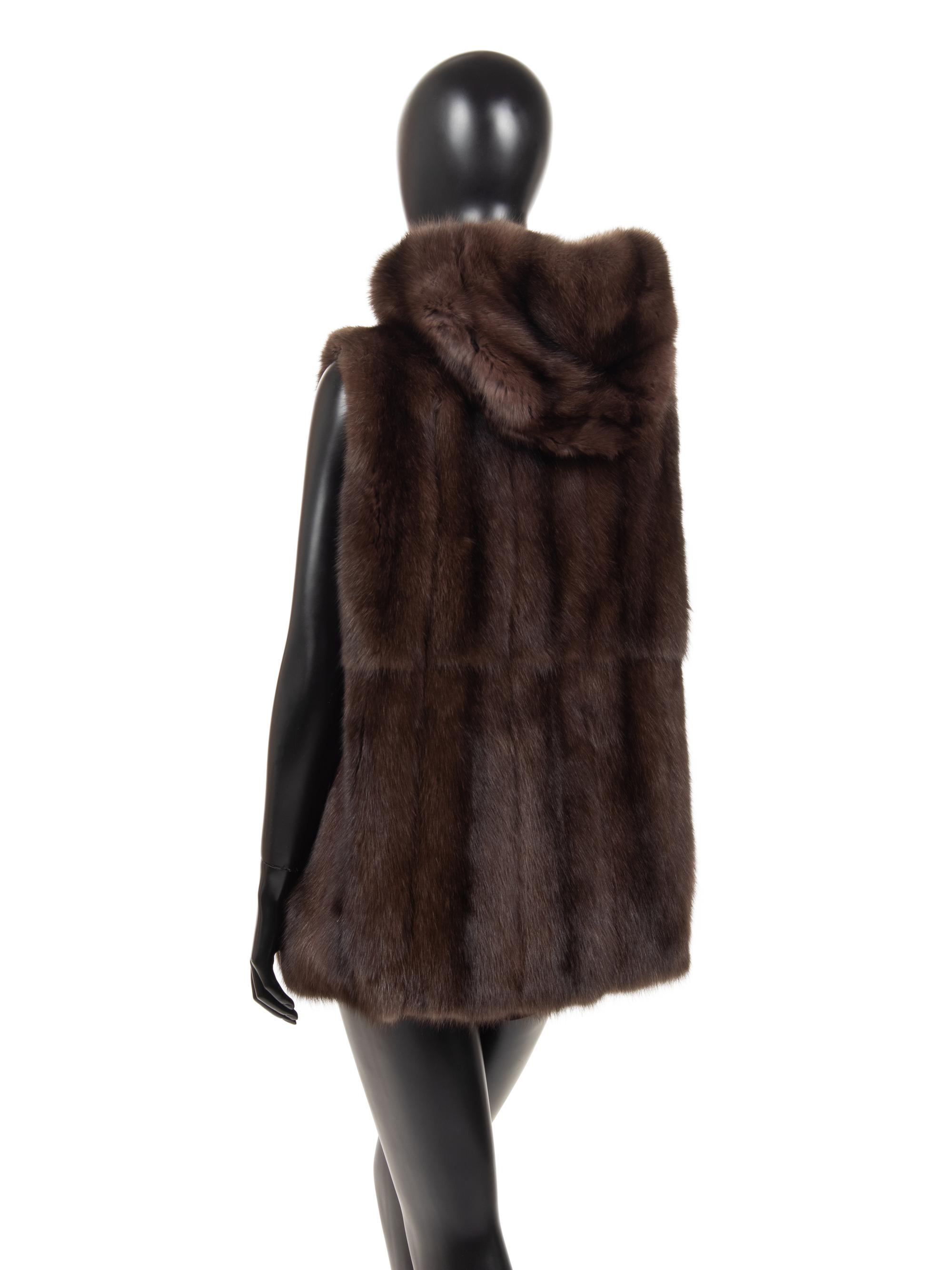 Mink Fur Hooded Vest, Attributed to J. Mendel