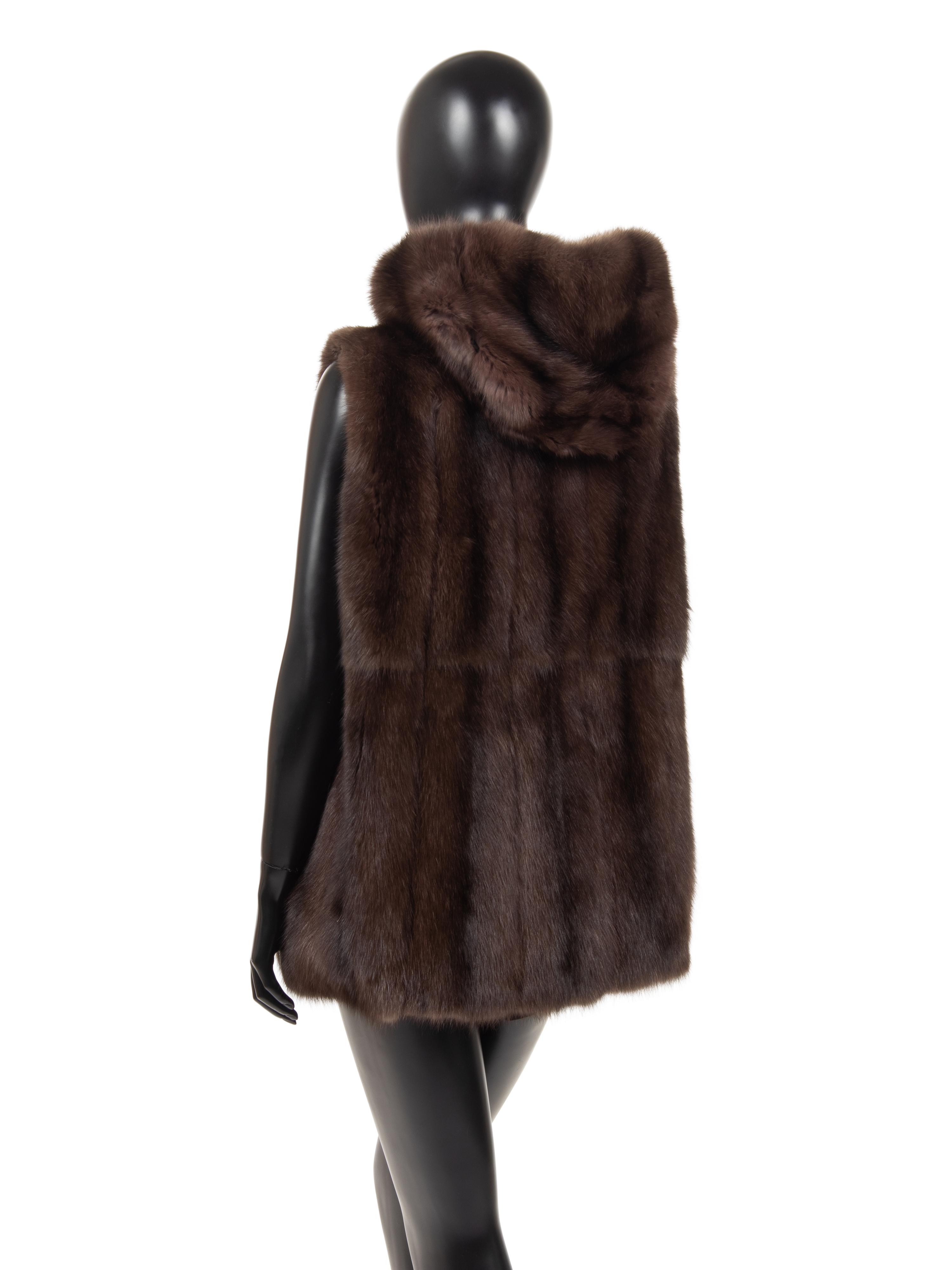 Mink Fur Hooded Vest, Attributed to J. Mendel