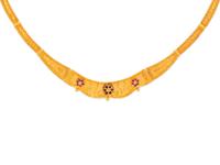 COLLECTION OF YELLOW GOLD, RUBY AND SAPPHIRE JEWELRY