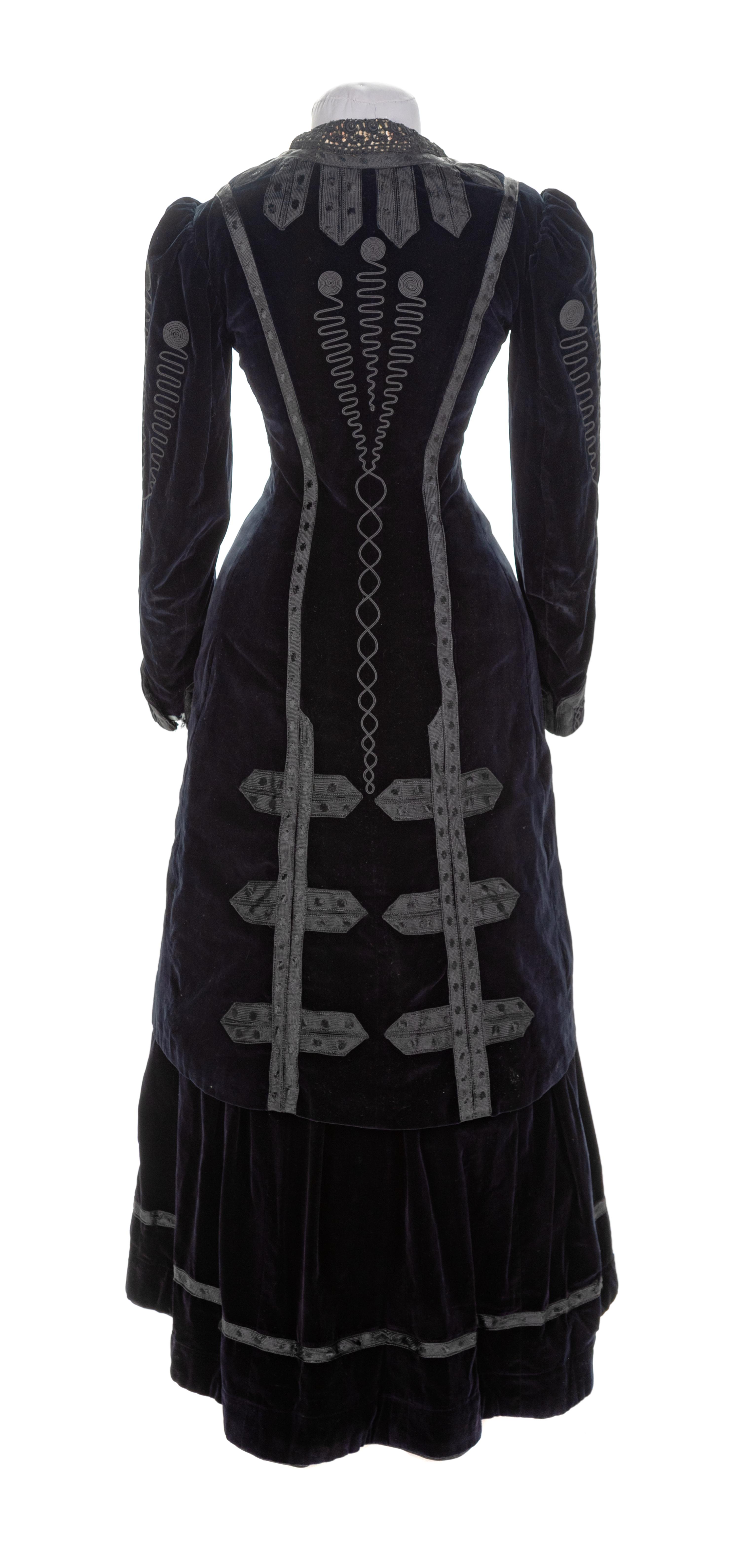 Day Suit in Midnight Blue Velvet, 1910s