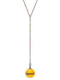 A Sterling Silver and Enamel Boule Pendant Watch Necklace, Swiss,