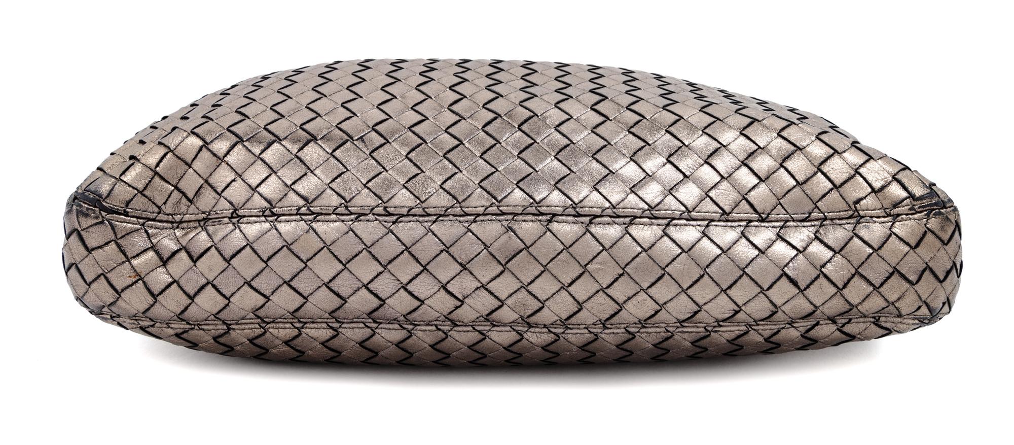 A Bottega Veneta Bronze Intrecciato Shoulder Bag, 8.75" H x 14" W x 1.5" D; Strap drop: 10.5".