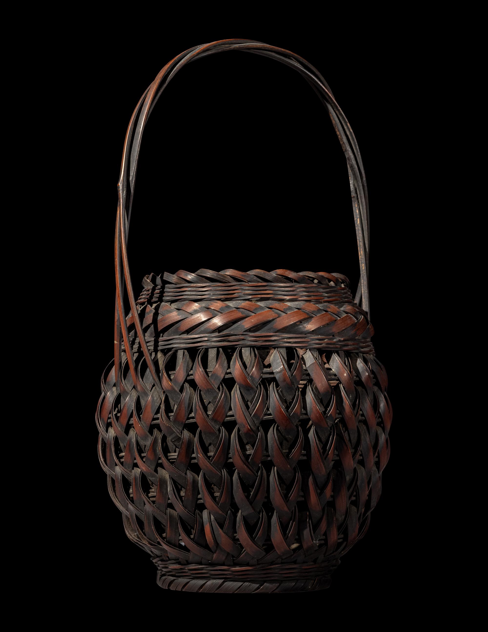 A Japanese Ikebana Bamboo Basket